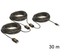DeLock Câble USB 30 m USB 2.0 USB A - USB A Noir