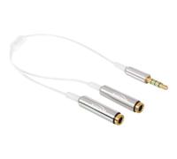 Delock - Répartiteur audio - mini jack 4 pôles femelle pour mini jack 4 pôles mâle - 25 cm - blanc
