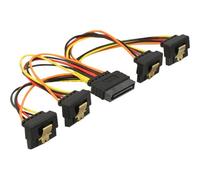 Delock - Répartiteur d'alimentation - alimentation SATA (P) verrouillé pour alimentation SATA (R) angle vers le bas - 3.3 / 5 / 12 V - 15 cm - noir, jaune, rouge, orange