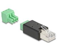 Delock réseau informatique Adaptateur [1x RJ45 mâle - 1x borne à vis] vert-noir