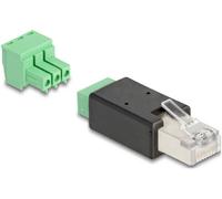 Delock réseau informatique Adaptateur [1x RJ45 mâle - 1x borne à vis] vert-noir