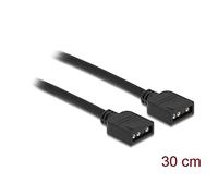 Delock - RGB LED-Kabel - 3-polig ARGB (W) bis 3-polig ARGB (W) 30cm - Schwarz (86013)