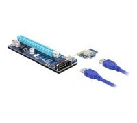 Delock Carte Riser PCI Express x1 vers x16 avec câble USB de 60 cm.