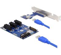 DELOCK Riser Karte PCI Express x1 zu 3 x PCIe x1 USB Kabel