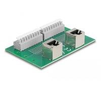 DeLOCK RJ45 2 x Femelle à 2 x Bloc de jonction avec Bouton-Poussoir pour Rail DIN à Angle Marque