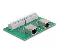 DeLOCK RJ45 2 x Femelle à 2 x borniers avec Bouton Poussoir pour Rail DIN Marque