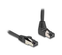 DeLOCK RJ45 câble de réseau Cat.8.1 S/FTP, coudé 90° bas / droit, 1 m, noir