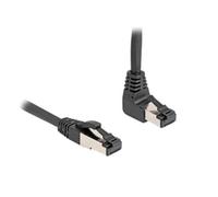 Delock RJ45 câble de réseau Cat.8.1 S/FTP coudé 90° haut / droit 0.5 m noir