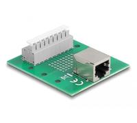 DeLOCK RJ45 Femelle à Bornier avec Bouton-Poussoir pour Rail DIN Marque
