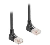 DELOCK RJ45 Netzwerkkabel Cat.6A S/FTP Slim 90°oben 0,5m SW