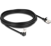DELOCK RJ45 Netzwerkkabel Cat.6A S/FTP Slim 90°unten 5m schw