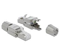 DeLOCK 86477 Connecteur RJ-45 Cat6a Gris S/UTP (STP) pour Câble AWG 22/24, Dimensions 14.5 x 49 x 14.1 mm