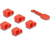 DELOCK RJ45 Port Blocker Set für RJ45 Stecker 10 Stück rot