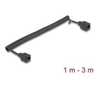 Delock RJ45 Spiralkabel Buchse zu Cat.5e UTP 1 m bis 3 schwarz (90673)