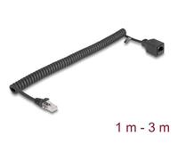 Delock RJ45 Spiralkabel Stecker zu Buchse Cat.5e UTP 1 m bis 3 schwarz (90672)