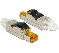 Delock 86285 Fiche RJ45 Confectible sur le terrain CAT.6A métal 86285 noir, argent, transparent, jaune 1 pc(s)