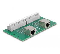 DeLOCK RJ50 2 x Femelle à 2 x Bloc de jonction avec Bouton-Poussoir pour Rail DIN Marque