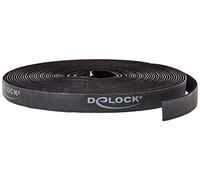 DeLock Rouleau de bande Velcro 10 m x 15 mm Noir