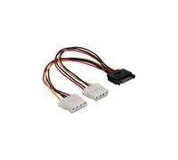 DeLOCK SATA 15pin > 2x 4pin Molex female 20cm