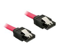 DELOCK SATA-Cable SATA III -> SATA St/St 0.20m rot Clips