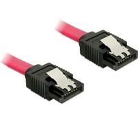 DELOCK SATA-Cable SATA III -> SATA St/St 0.30m rot Clips