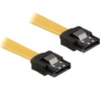 DELOCK SATA-Kabel SATA III -> SATA St/St 0.10m gelb Clips