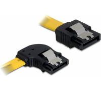 DELOCK SATA-Kabel SATA -> SATA links St/St 0.30m gelb Clip