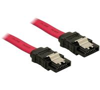 DELOCK SATA-Kabel SATA -> SATA St/St 0.50m rot Clips