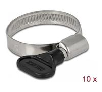 Delock - Schlauchschelle - geeignet für 25 - 40 mm Schlauch - Schwarz (Packung mit 10) (19447)