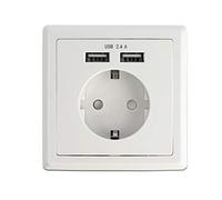 Delock Schuko 11471 Prise encastrée avec 2 Ports de Charge USB 2,4 A, 80 x 80 mm, avec sécurité Enfant et Protection USB Contre Les Courts-Circuits