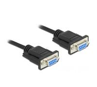 DeLOCK Serial Cable RS-232 D-Sub 9 female to female null modem with narrow plug housing - Full Handshaking - 5 m