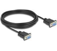 Delock série Câble de raccordement [1x SUB-D femelle 9 pôles - 1x SUB-D femelle 9 pôles] 5 m noir