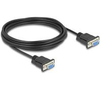Delock série Câble de raccordement [1x SUB-D femelle 9 pôles - 1x SUB-D femelle 9 pôles] 5 m noir