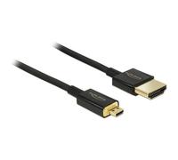 Slim Premium - Câble HDMI avec Ethernet - 19 pin micro HDMI Type D mâle pour HDMI mâle - 4.5 m - triple blindage - noir - support 4K