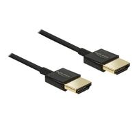 Delock Slim Premium - Câble HDMI avec Ethernet - HDMI mâle pour HDMI mâle - 1 m - triple blindage - noir - support 4K