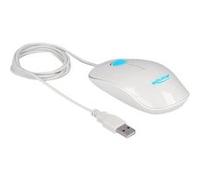 Delock - Souris - droitiers et gauchers - optique - 3 boutons - filaire - USB - blanc brillant - Pour la vente au détail G