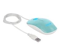 Delock - Souris - droitiers et gauchers - optique - 3 boutons - filaire - USB - turquoise brillant - Pour la vente au détail G