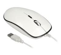 Delock - Souris - droitiers et gauchers - optique - 4 boutons - filaire - USB - anthracite, blanc brillant - Pour la vente au détail Blanc G
