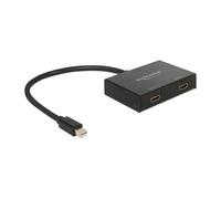 Delock Splitter mini Displayport 1.2 prise mâle 2 x HDMI