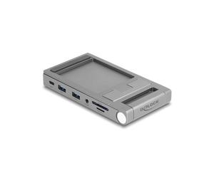 DeLOCK Station d'accueil 4K pour Tablette/Laptop - USB-C 3.2 Gen 1, Hub USB-A/C, Lecteur SD/MicroSD, HDMI, Power Delivery 3.0 (60W), Compatible Windows/macOS/Linux/Android/iOS