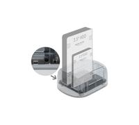 DeLOCK Station d'accueil USB Type-C pour 2x SATA HDD/SSD 2.5/3.5", USB 3.2 Gen 1, 6 Gbps, boîtier transparent, chipset JMicron JMS561