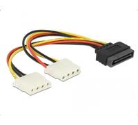 Delock - Adaptateur secteur - alimentation interne 4 plots (F) pour alimentation SATA (F) - 20 cm G