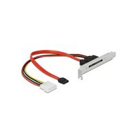 DeLOCK Support de Prise SATA 22 Broches Mâle Externe, Interface Hôte SATA, Révision 3.0, Transfert 6Gbit/s, Longueur Câble 0.25m, Pour PC