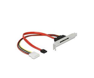 DeLOCK Support de Prise SATA 22 Broches Mâle Externe, Interface Hôte SATA, Révision 3.0, Transfert 6Gbit/s, Longueur Câble 0.25m, Pour PC