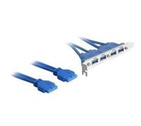DeLOCK "2 x USB 3.0 19-pin - 4 x USB 3.0-A câble USB 0,4 m USB 2.0 USB A Bleu, Connecteur d''extension"