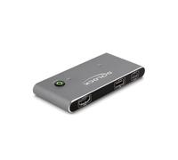 DeLOCK Switch KVM USB-C vers HDMI 8K 60Hz, 3x USB 2.0 Type-A & 3x Type-C, Alimentation USB, Boîtier Métal, Câbles Inclus