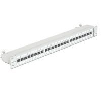 Delock - Tableau de connexions - CAT 6a - RJ-45 X 24 - gris clair, RAL 7035 - 1U - 19