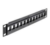 DeLock Tableau de connexions 43259 – 12 ports – 1U (10") – Noir – non équipé