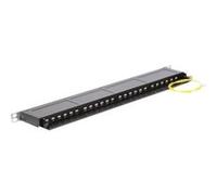 Tableau de connexions RJ-45 X 24 noir de jais, RAL 9005 0.5U 19
