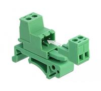 DELOCK Terminalblock Set für Hutschienen 2 Pin m. Rastermaß